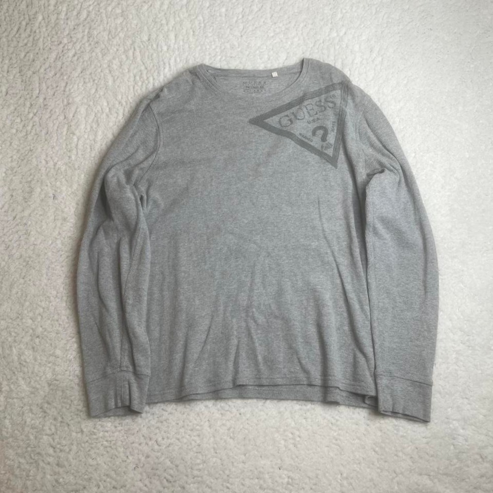 Y2K guess jeans men's grey long sleeve thermal skater grunge xl‎